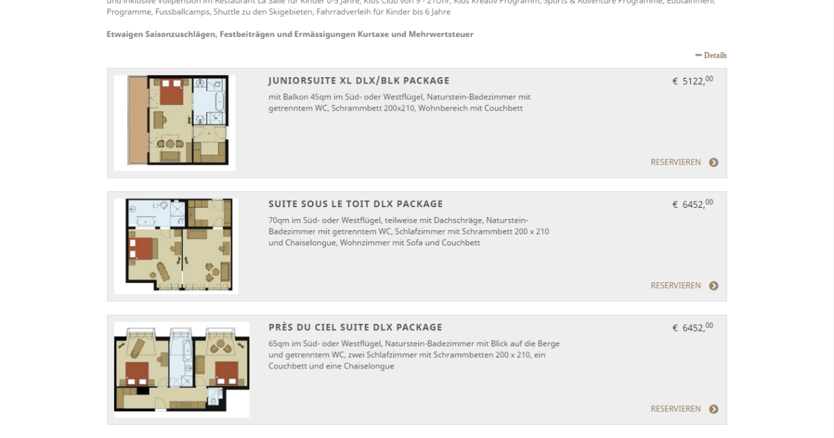 Стоимость номера в гостинице, где отдыхал Черновский / © schloss-elmau