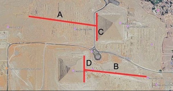 Сканирование идентифицировало второй сфинкс, на котором изображен A, расположенный рядом с Большим Сфинксом, обозначенным как B