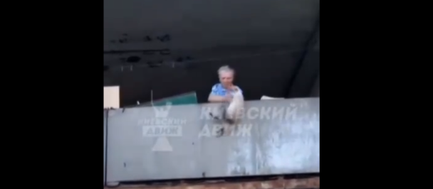 Очевидці зняли на відео, як жінка викинула з вікна тварину