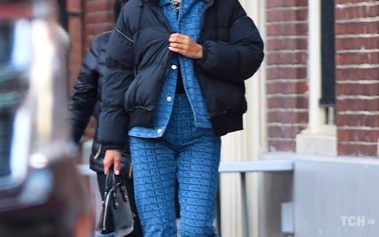 Невдале вбрання чи погладшала: Ірина Шейк в костюмі унісекс на вулиці Нью-Йорка