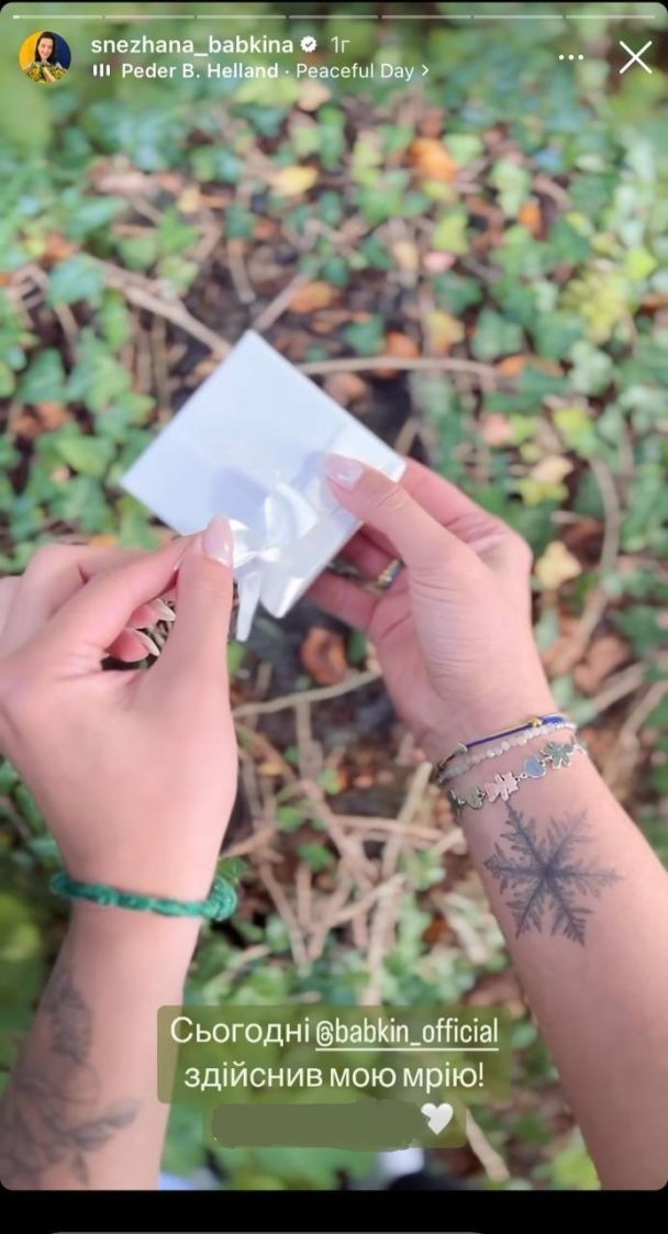 Подарок Снежаны Бабкиной от мужа / © instagram.com/snezhana_babkina
