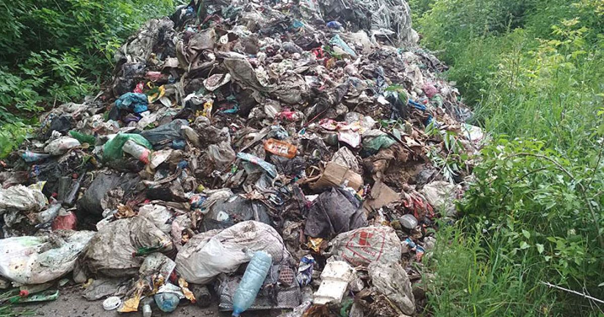 На Чернігівщині вантажівка просто посеред села вивалила 12 тонн львівського сміття