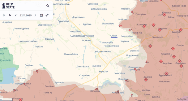 Село Стінки на карті / © t.me/DeepStateUA