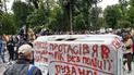 Мітингувальники під ВР з фаєрами відкрили "пам'ятник" поліцейському свавіллю