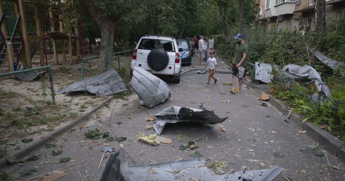 Missile attack on Kyiv at night, August 30. / Photo: Associated Press