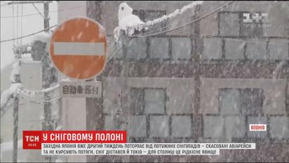 Япония уже вторую неделю страдает от мощного снегопада