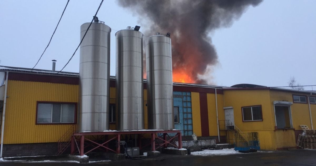 Пожар на заводе в Винницкой области