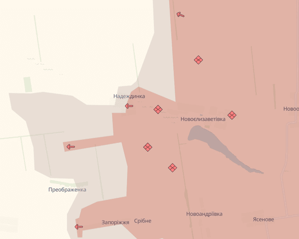Просування РФ на Донеччині. / © Deepstatemap