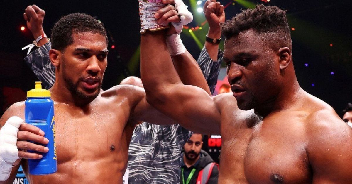 Энтони Джошуа и Фрэнсис Нганну / Фото: twitter.com/DAZNBoxing