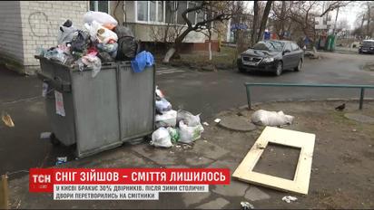Зимова спадщина: з таненням снігу столичні вулиці перетворились на смітники