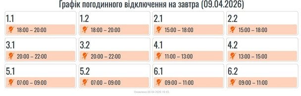 Графік відключення світла в Івано-Франківській області