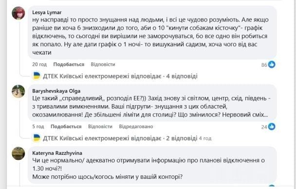 Українці про відключення