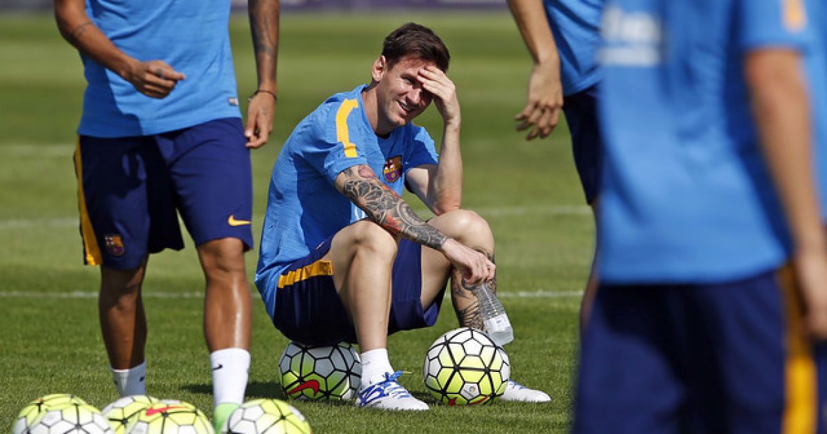 Месси на тренировке