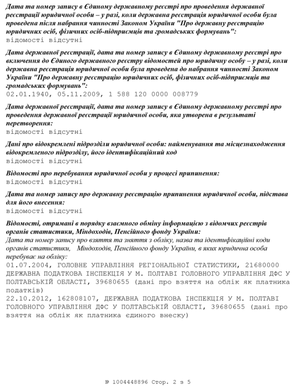 Выписка из реестра Минюста