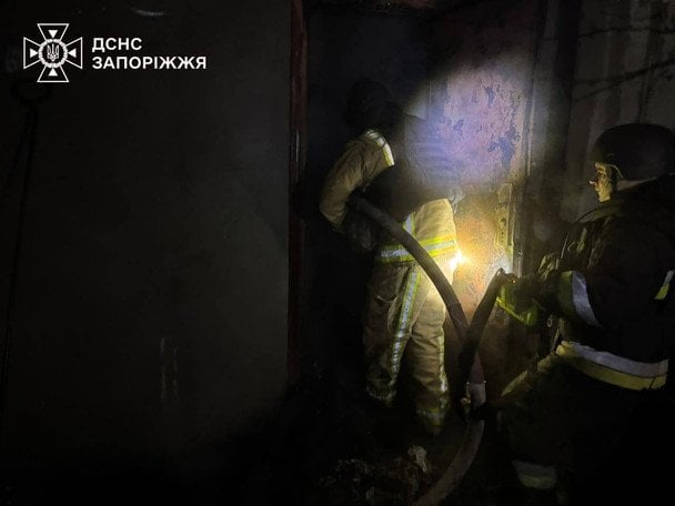 Атака на Запорізьку область 22 січня / © ДСНС України