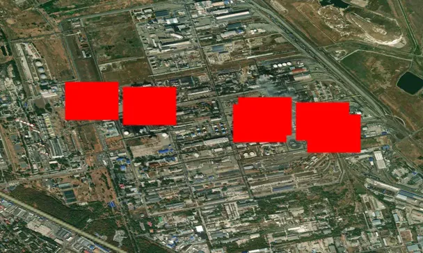Осередки займання на території заводу «Невинномиський Азот» / © NASA Firms