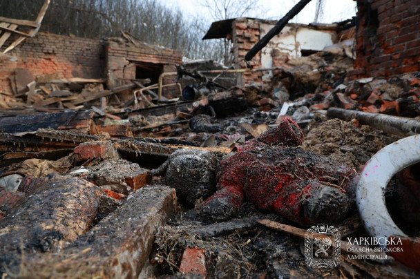 В ніч проти 11 лютого російська армія атакувала ударним безпілотником приватний сектор міста Богодухів / © Харківська ОДА