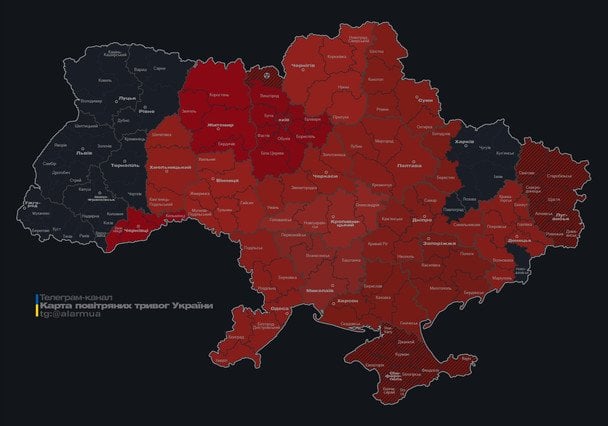 Актуальна мапа повітряних тривог станом на 07:05.