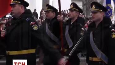 В Симферополе провели парад в годовщину аннексии Крыма