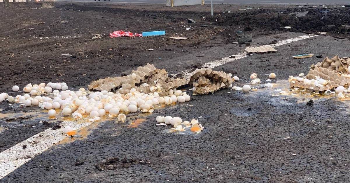 Омлет на дороге: в Днепропетровской области произошло необычное ДТП
