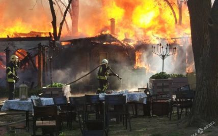 Масштабный пожар в одесском парке началась с кухни кафе "ВДВ"