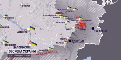 Мапа війни на 24 червня: ЗСУ полишають Сєвєродонецьк, а на півдні рашисти укріплюють позиції