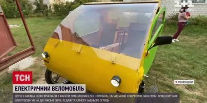 У Рівненській області інженер сконструював із фанери велоелектромобіль