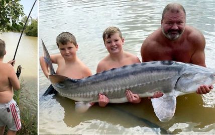 В Британии 11-летний мальчик поймал огромную рыбу, которая даже тяжелее него: как ему это удалось (фото)