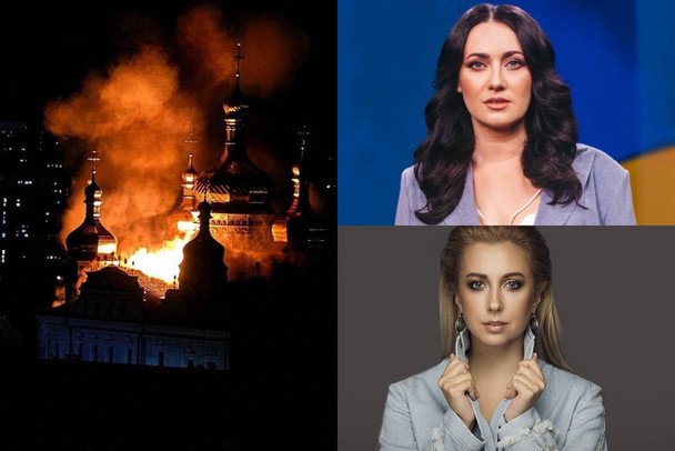 Росіяни вдарили по Лаврі: вагітна Вітвіцька показала пожежу, а Матвієнко — наслідки атаки