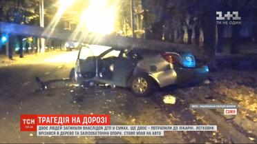 В Сумах на машину упал столб: двое человек погибли, еще двое - в больнице