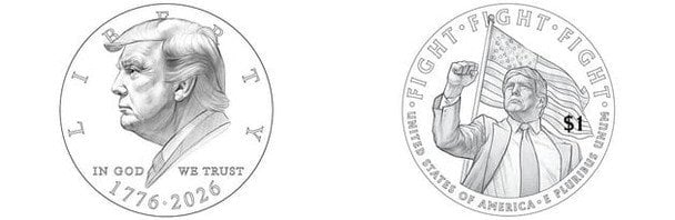 Чорновий варіант монети із зображенням Дональда Трампа / © Соцмережа X