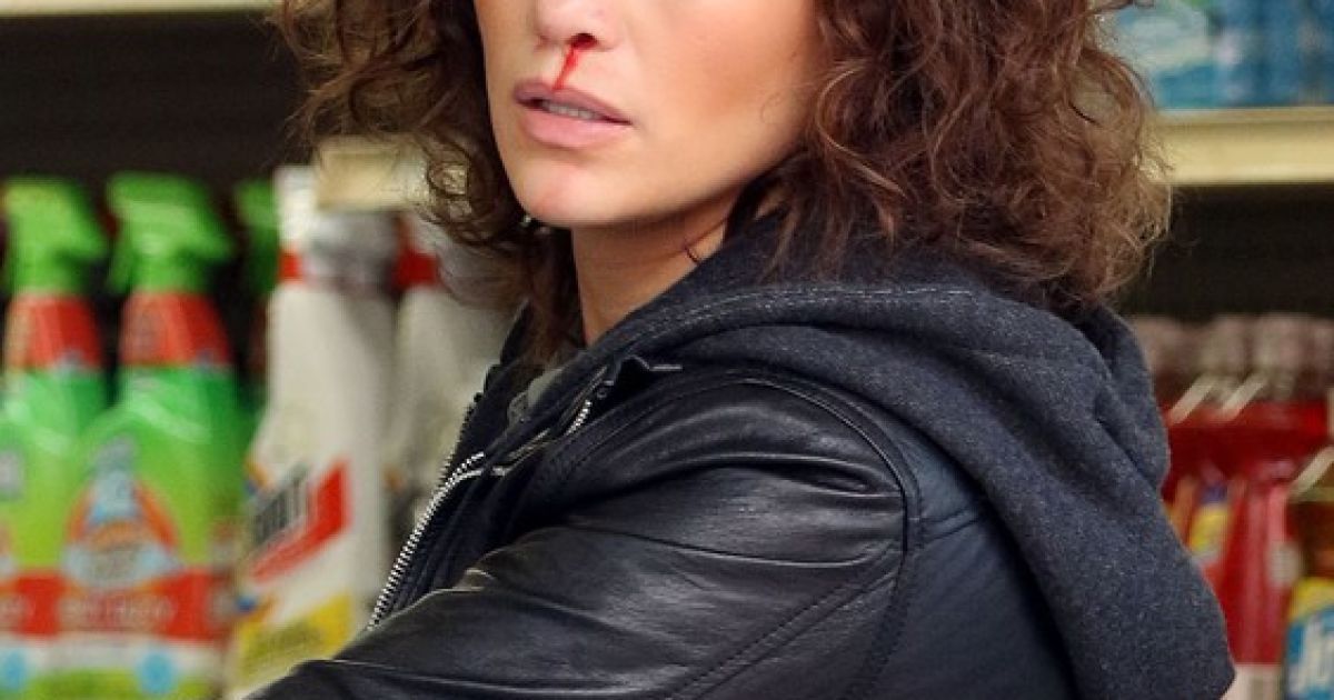 Дженнифер Лопес на съемках сериала "Оттенки синего" в Нью-Йорке