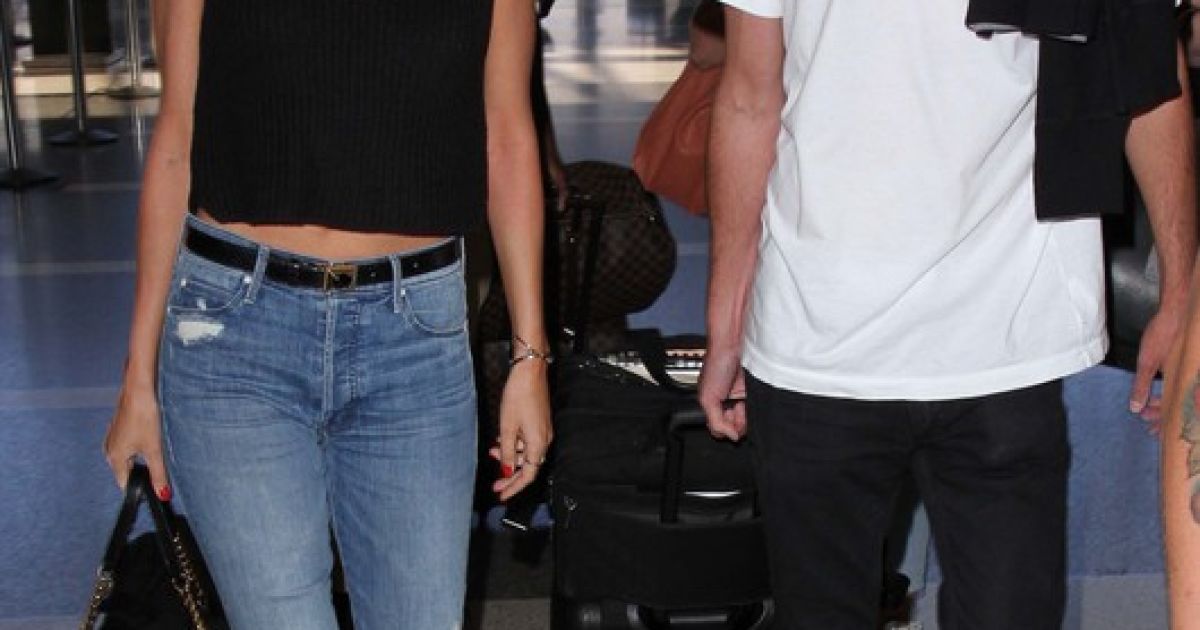 Миранда Керр и Эван Шпигель в аэропорту Лос-Анджелеса