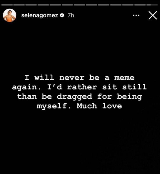 Реакция Селены Гомес / © instagram.com/selenagomez