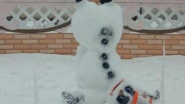 сніг сніговик скульптура_8 / © Facebook | Nik Vin