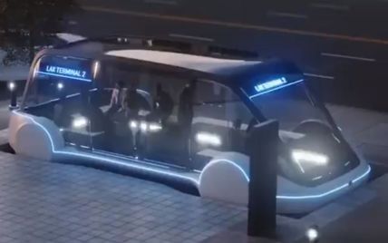 Ілон Маск показав футуристичний електробус для поїздок тунелями під містами