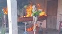 Во время похорон подожгли гроб с телом