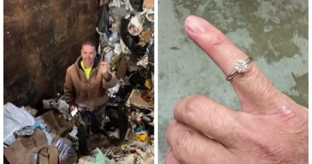 Потерянное кольцо с бриллиантом нашли среди 20 тонн мусора