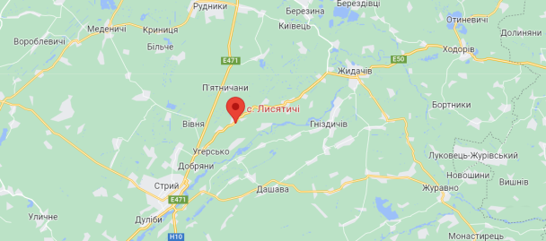 Село Лисятичи на карте / © Google Maps