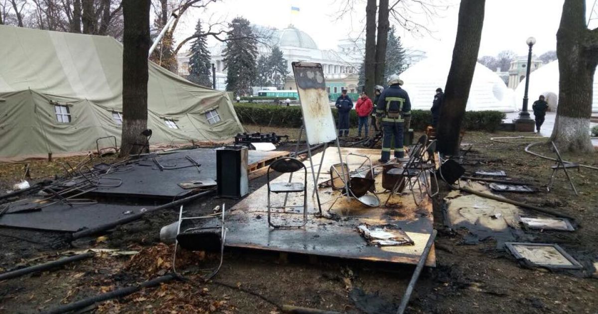 пожежа в наметі_2 / © ГУ Национальной полиции Украины в городе Киеве