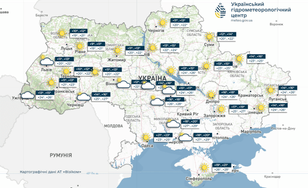 Погода в Україні 25 серпня / © Укргідрометцентр