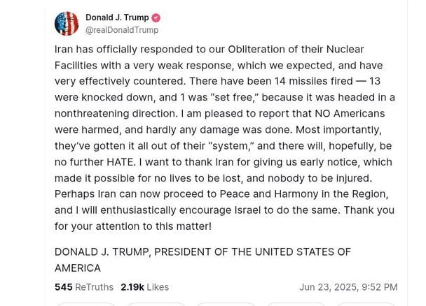 Допис Дональда Трампа.  / © Скріншот
