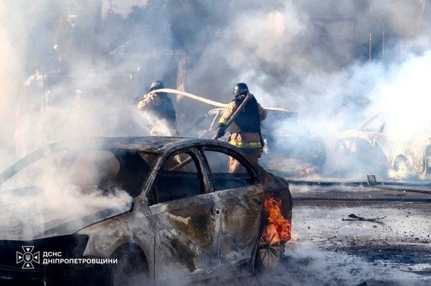 Атака РФ на Павлоград / © ГСЧС Украины