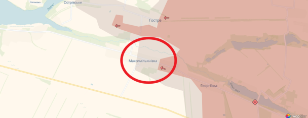 Продвижение РФ в Максимилианке. Карта DeepState.