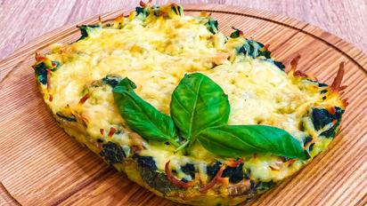 Диетическая вкуснятина! Очень простой рецепт! Кабачковая запеканка с грибами и сыром