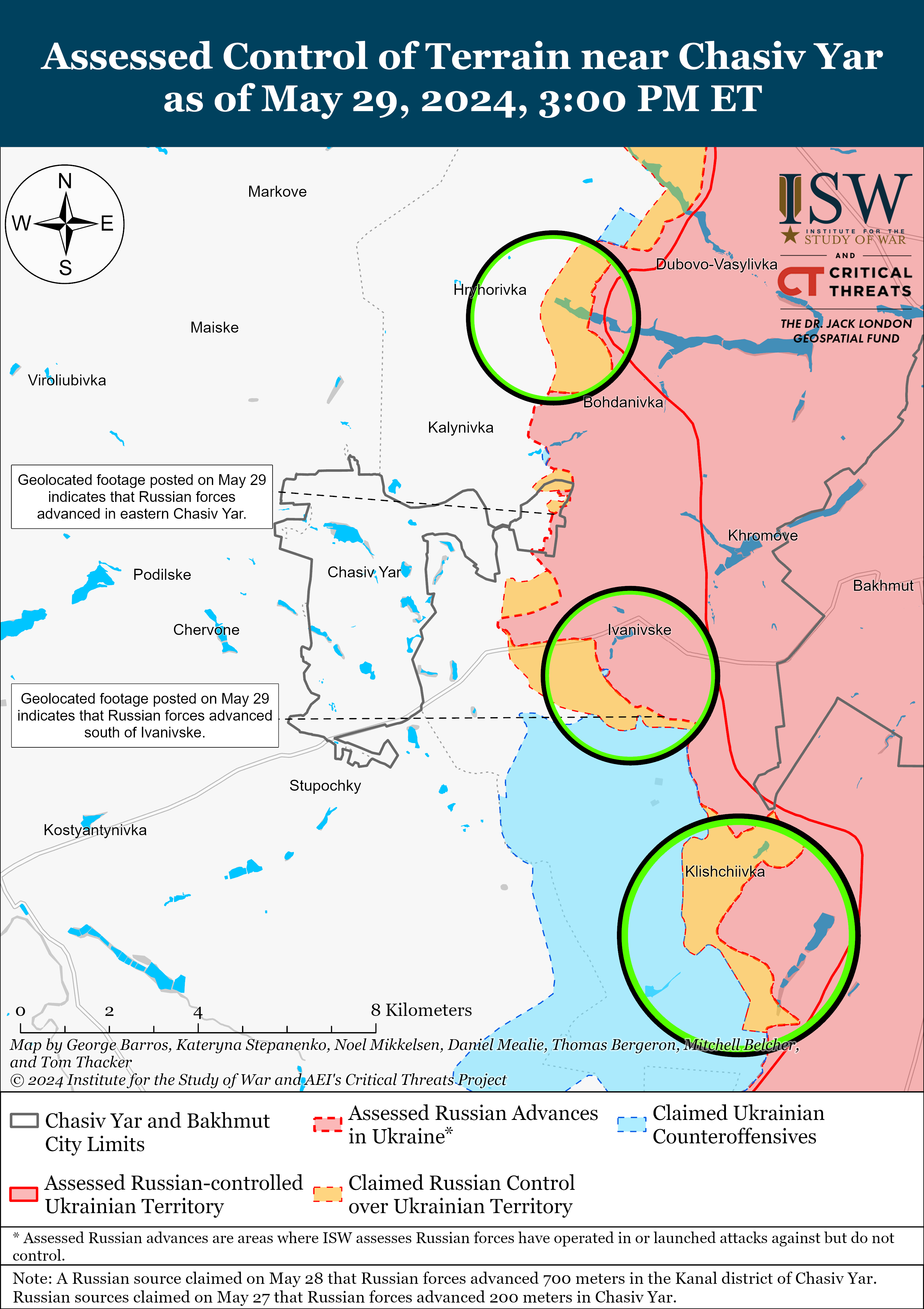 Карта боїв ISW. Часів Яр. / © 
