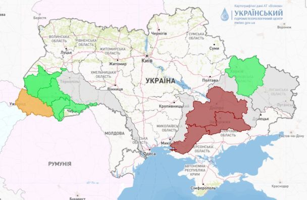 Попередження про небезпечні гідрологічні явища в Україні / © Укргідрометцентр