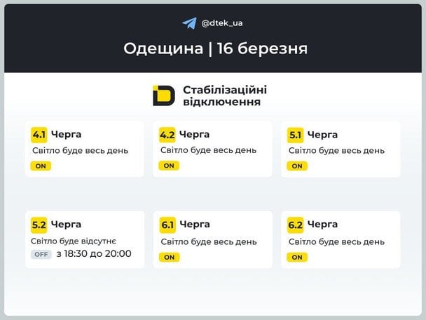 Відключення електроенергії в Одеській області / © ДТЕК