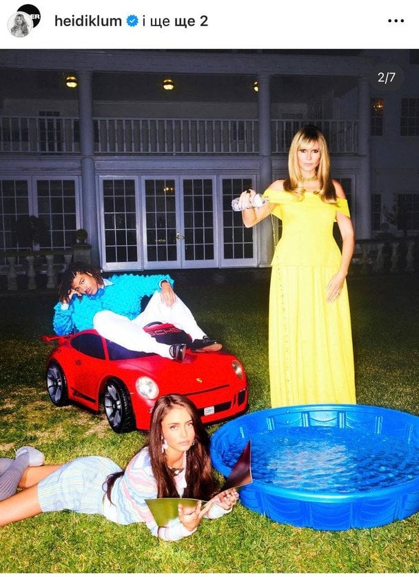 Гайді Клум із сином і донькою / Фото: instagram.com/papermagazine / © Instagram Гайді Клум