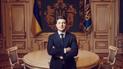 Президент Зеленский на фоне Большого Государственного Герба Украины. Фото: Офис президента